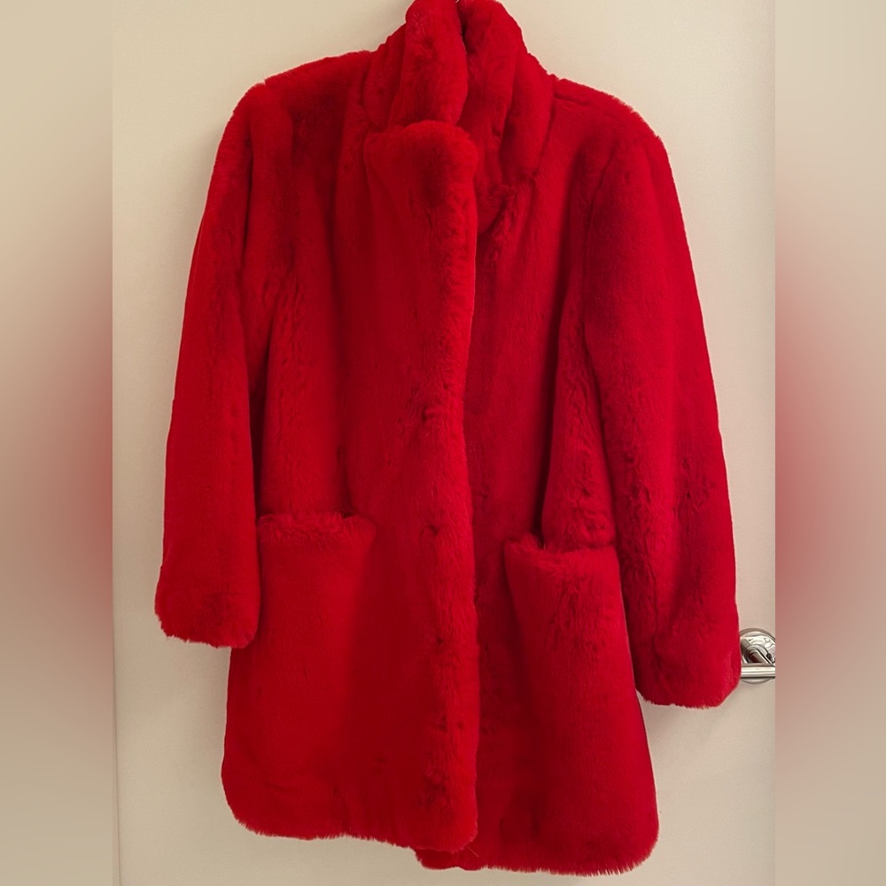 Apparis Red Faux Fur Jacket